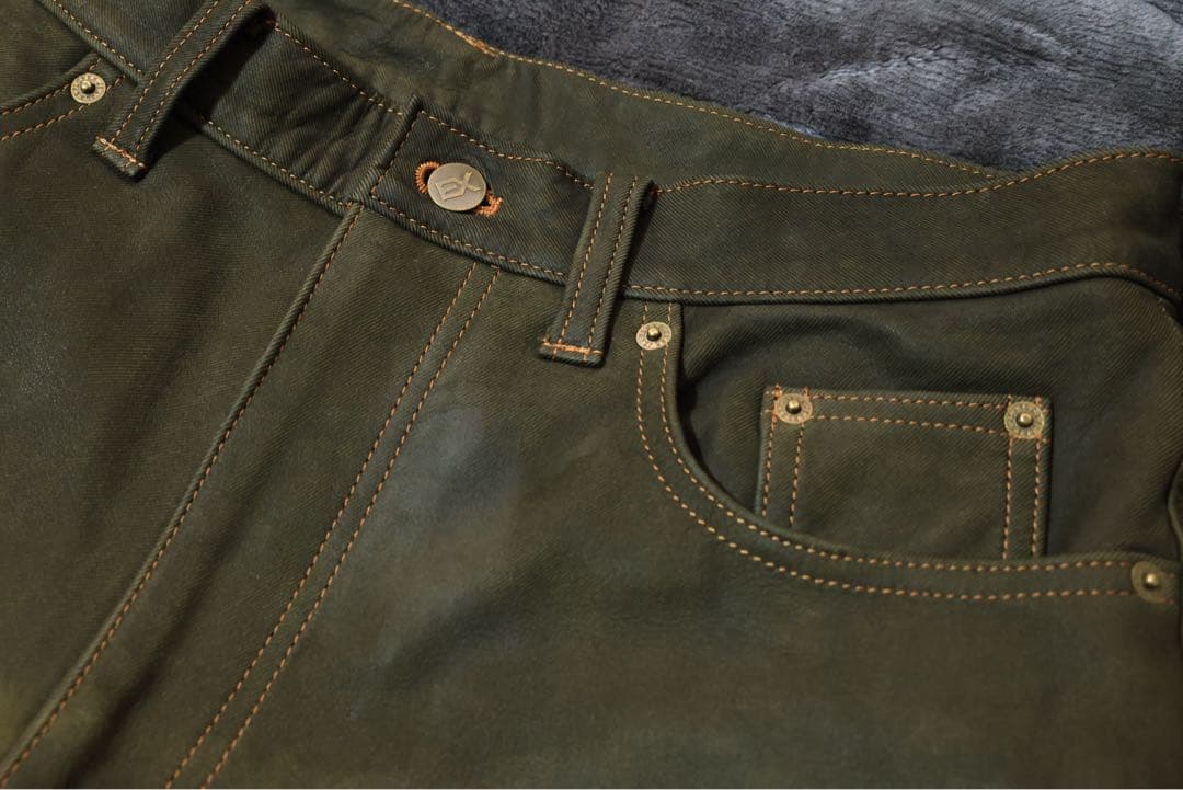 クシタニ EX-1220 エクスプローラージーンズ オリーブグリーン 35インチ