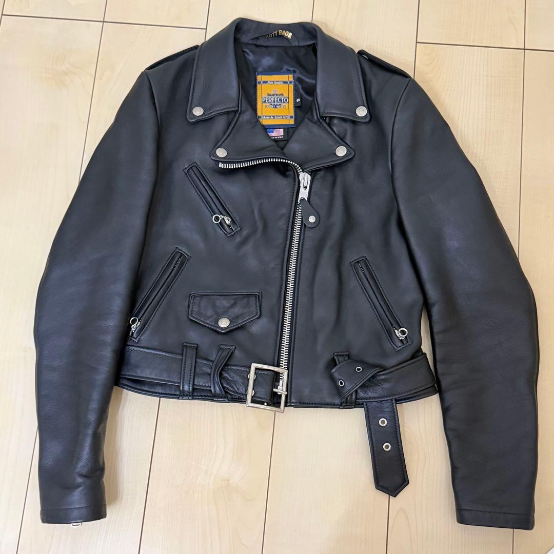 schottライダース ワンスター ラムレザーXSレディース★レディガガモデル★