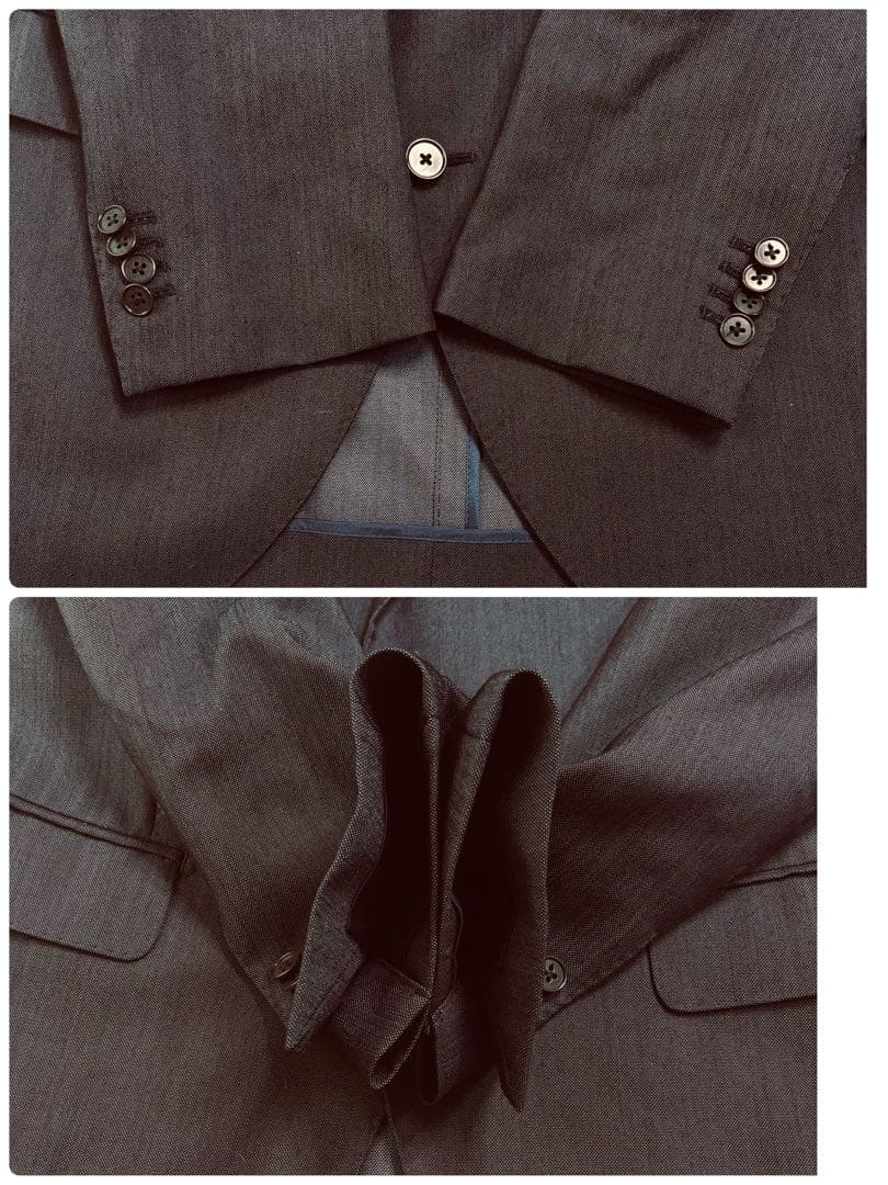 大きいサイズ ダークブルー 3ピーススーツリバーシブルベスト 175cm 本切羽