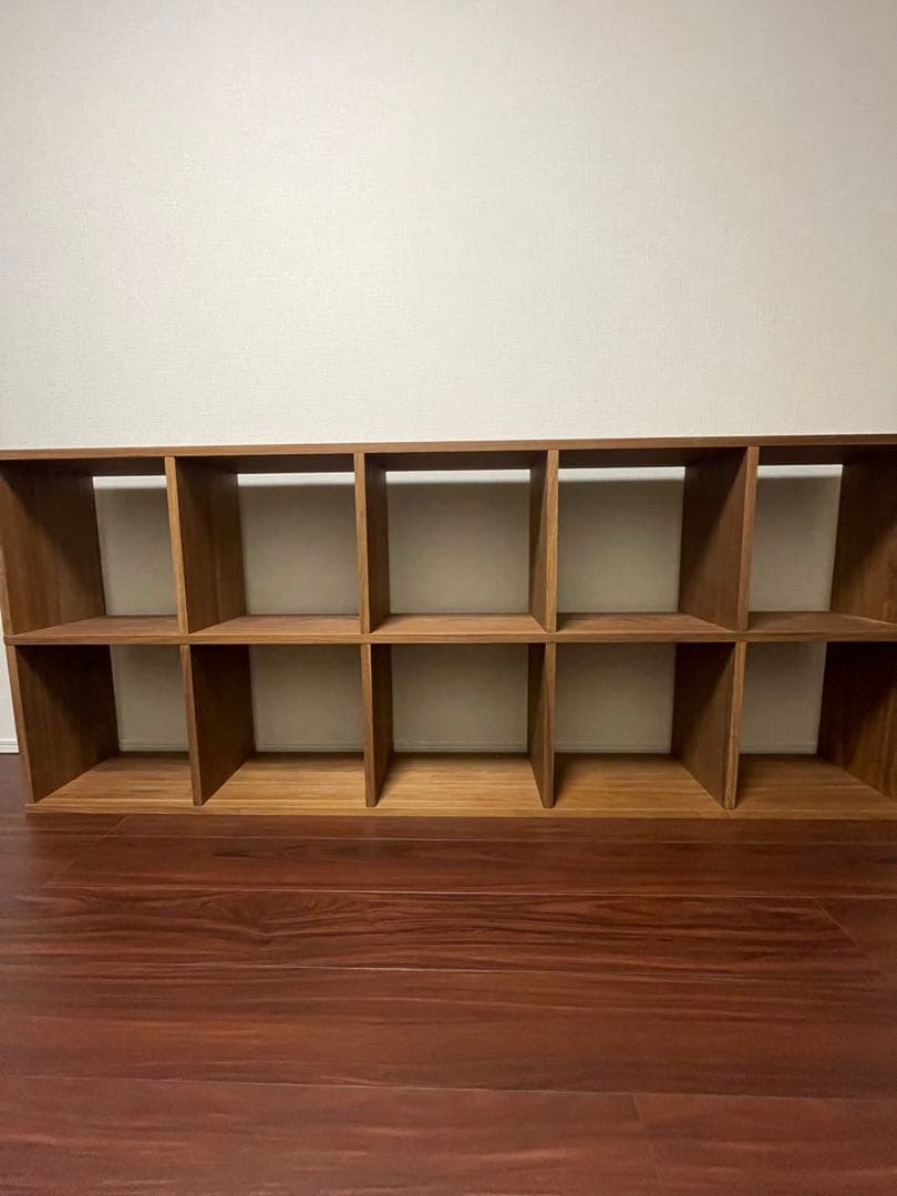 無印良品　スタッキングシェルフウォールナット材5段×2列