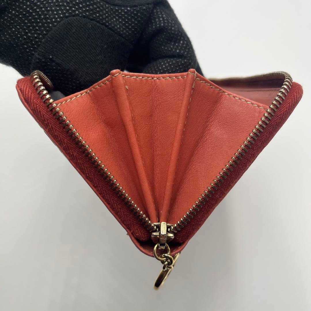 ハ*ス様 グッチ ラウンドジップ シマ ピンク レザー レザー 直営店ショップカ