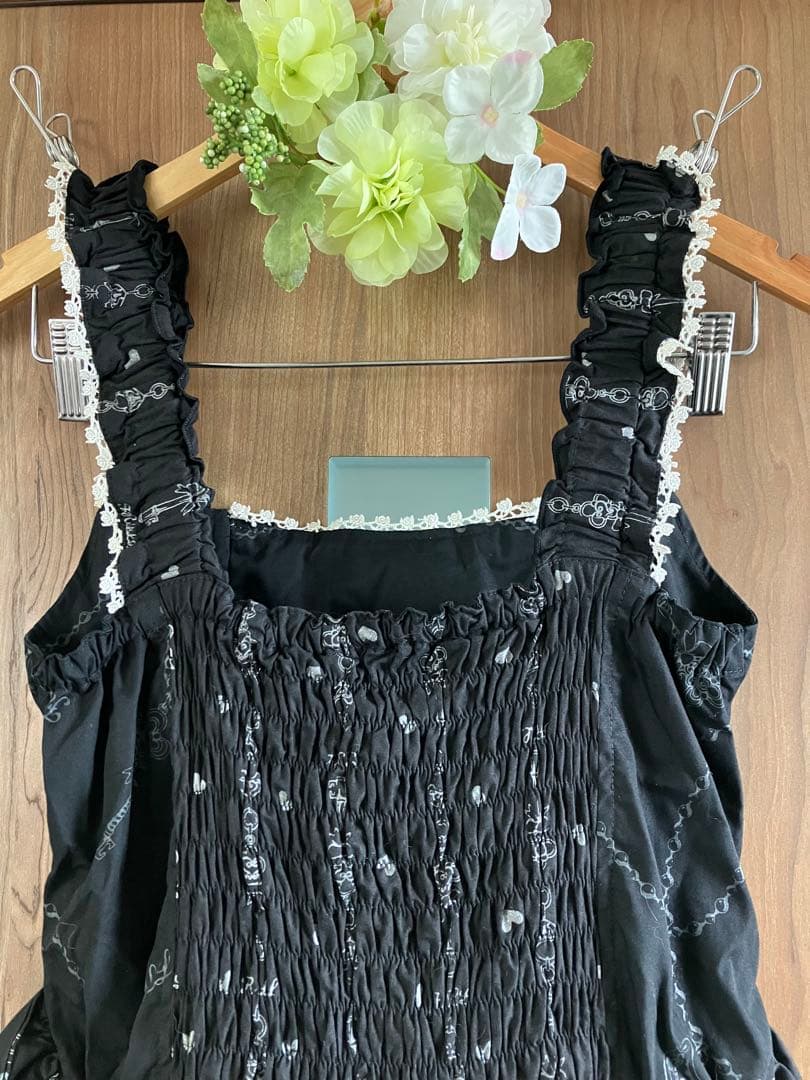 ☆h.NAOTO FRILLゴスロリブラックフィッシュテールドレスロリータフリル