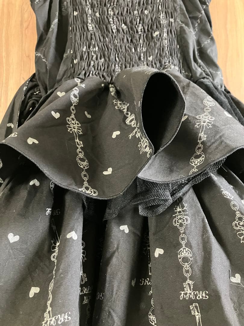 ☆h.NAOTO FRILLゴスロリブラックフィッシュテールドレスロリータフリル