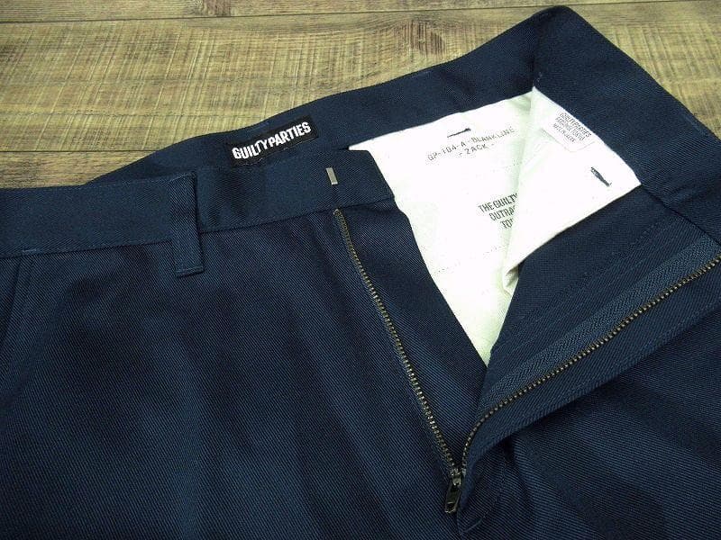 試着のみ ワコマリア ZACK ツイル チノ スケート パンツ ネイビー M