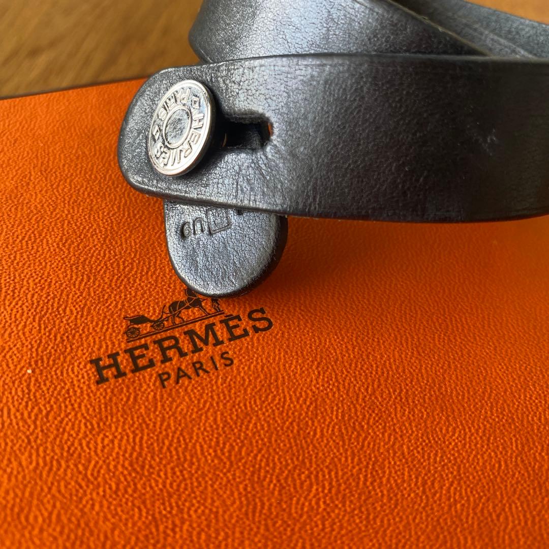 エルメス　セリエ　ブレスレットR刻　ブラックレザー