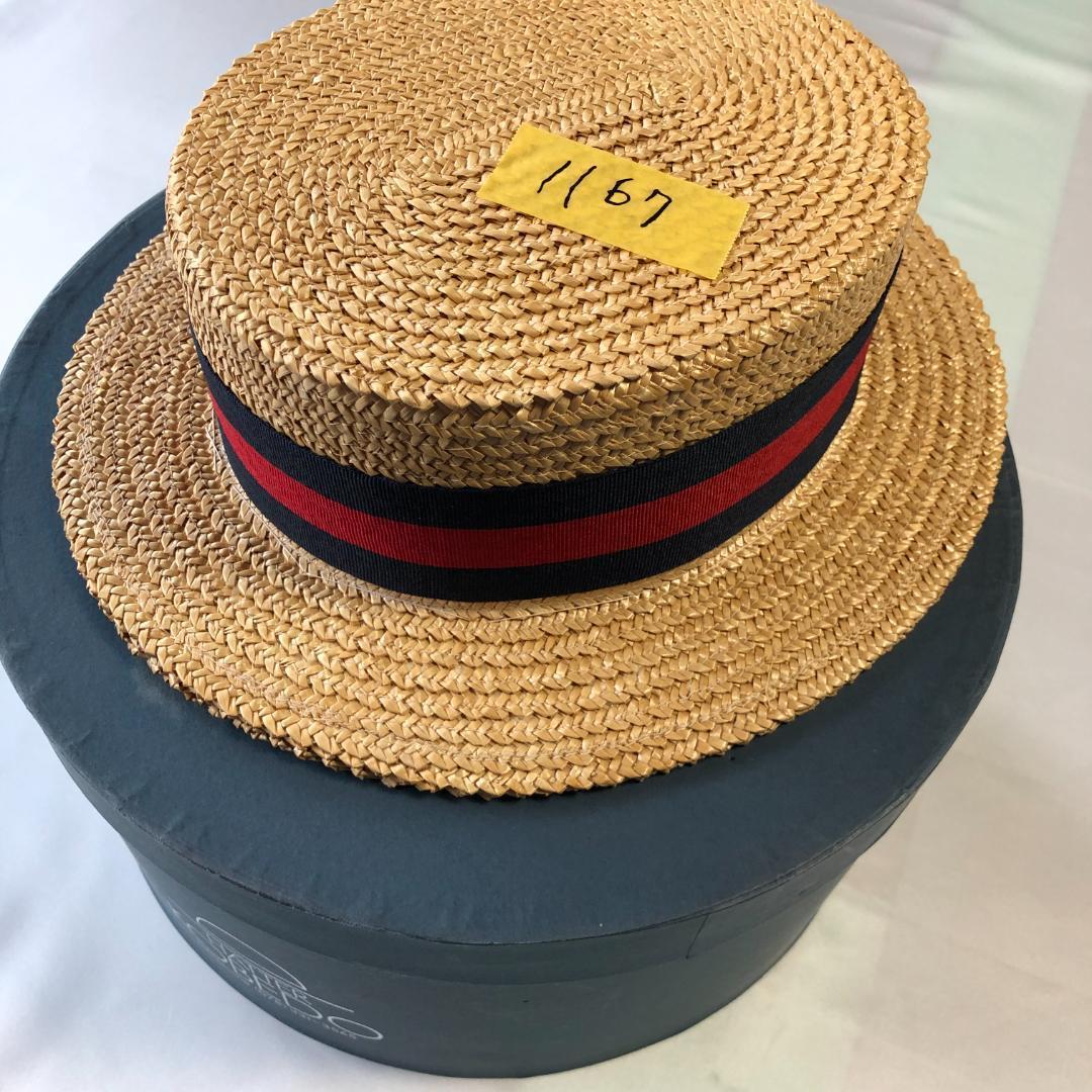 未使用級　イタリア製　ポンテリアルト カンカン帽　麦わら帽子　59cm
