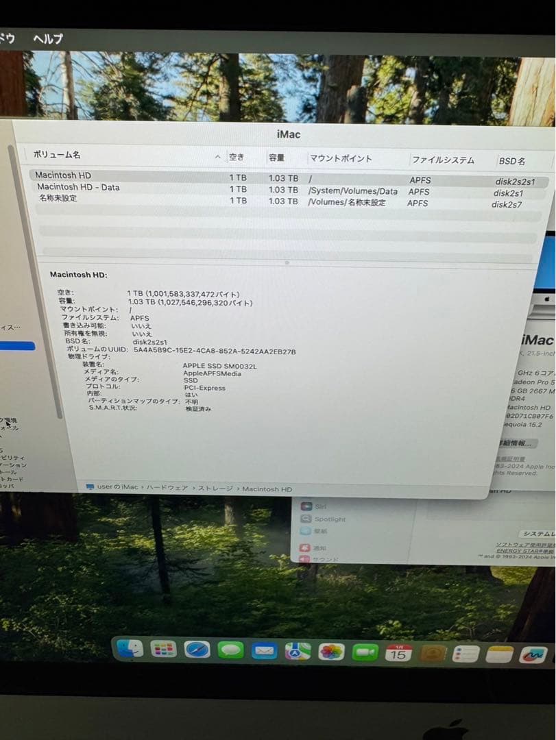 iMac 4K 21.5インチ 2019 3.0GHz i5 16GB 1TB