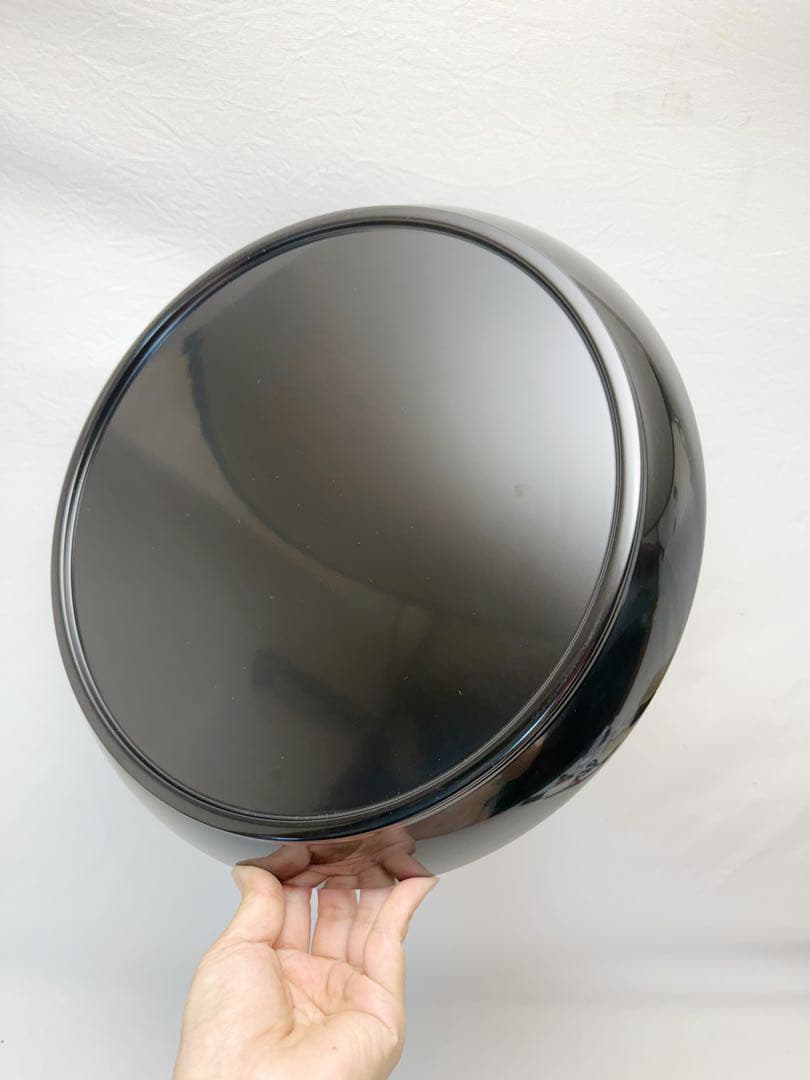 ほぼ未使用 茶道具 黒塗 螺鈿細工 青貝 八卦盆 元箱