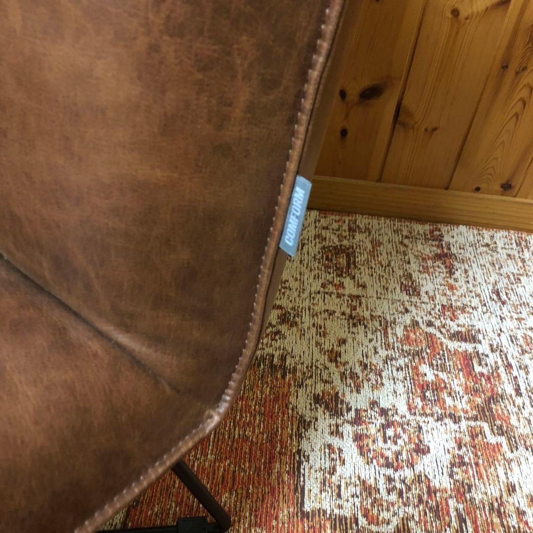 【極美品】ロッコ 1人掛けソファ スーパーレザーテックス アーモンドブラウン