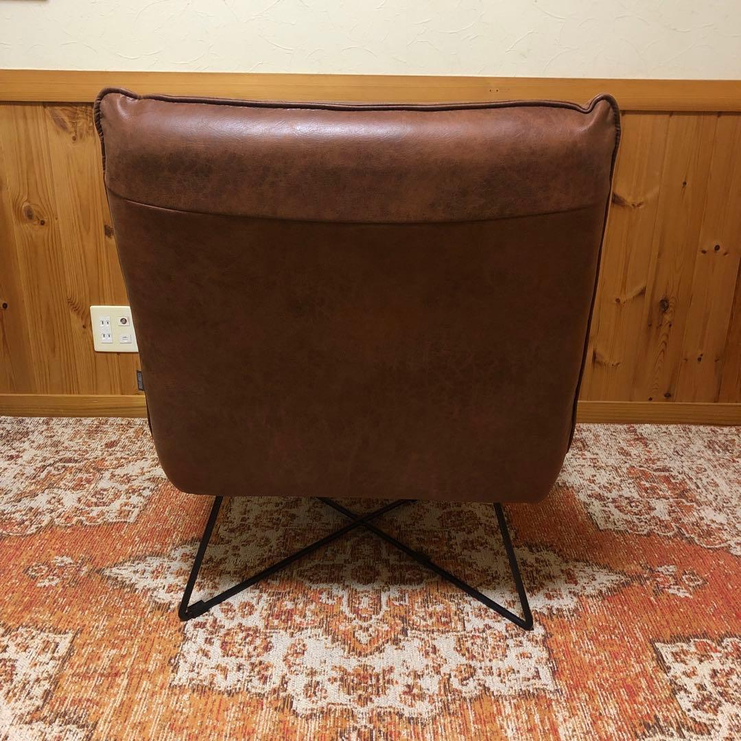 【極美品】ロッコ 1人掛けソファ スーパーレザーテックス アーモンドブラウン