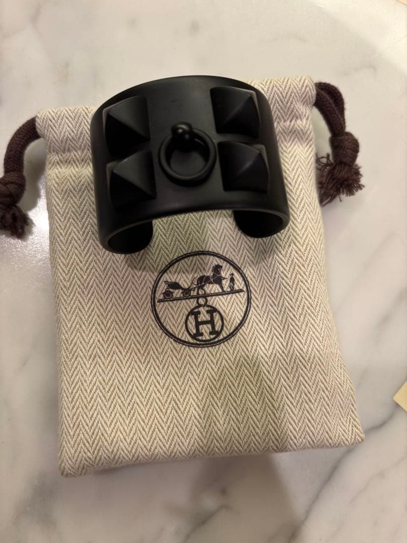 美品　エルメス コリエドシアンバングル ブラック