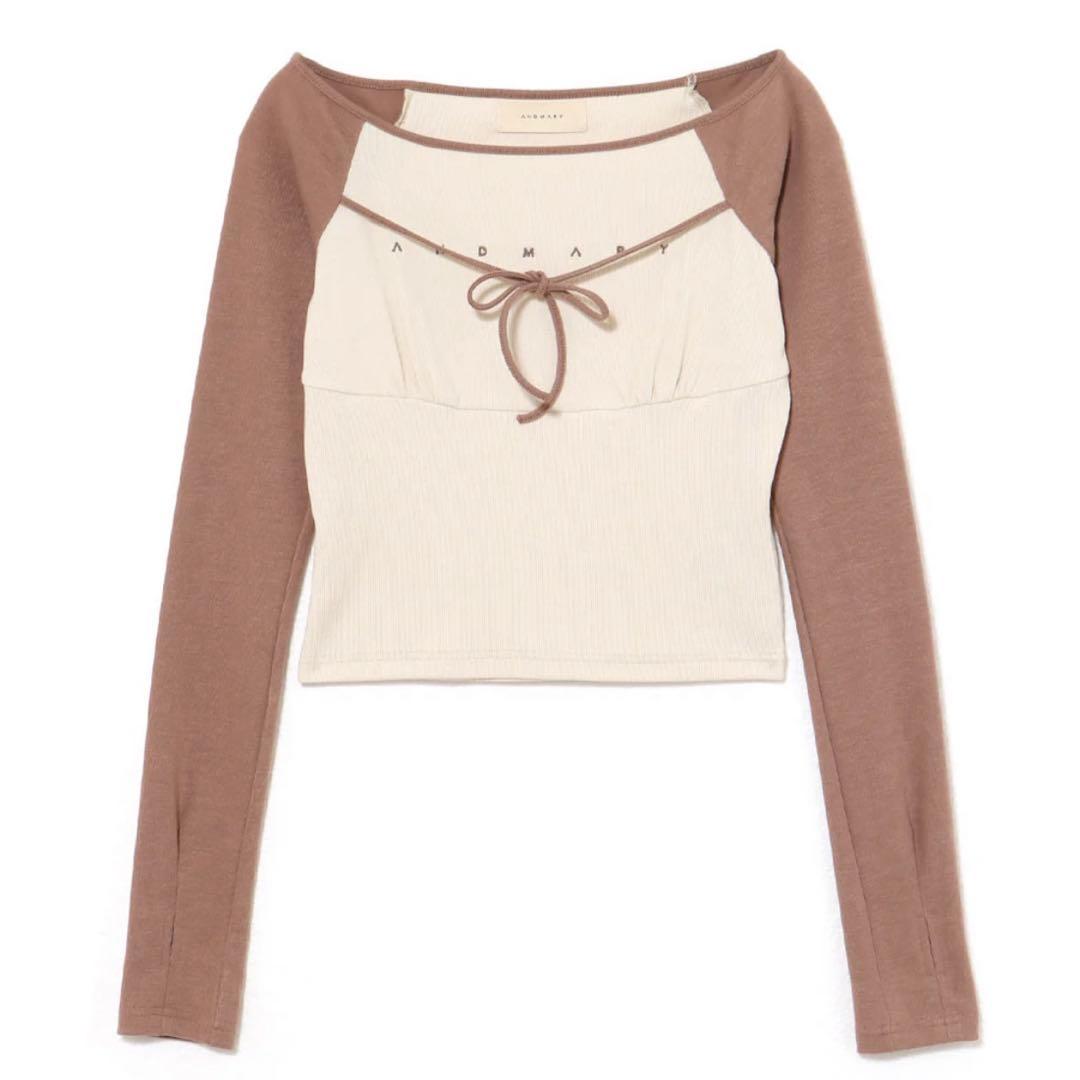 【新品未使用】Alma ribbon tops beige