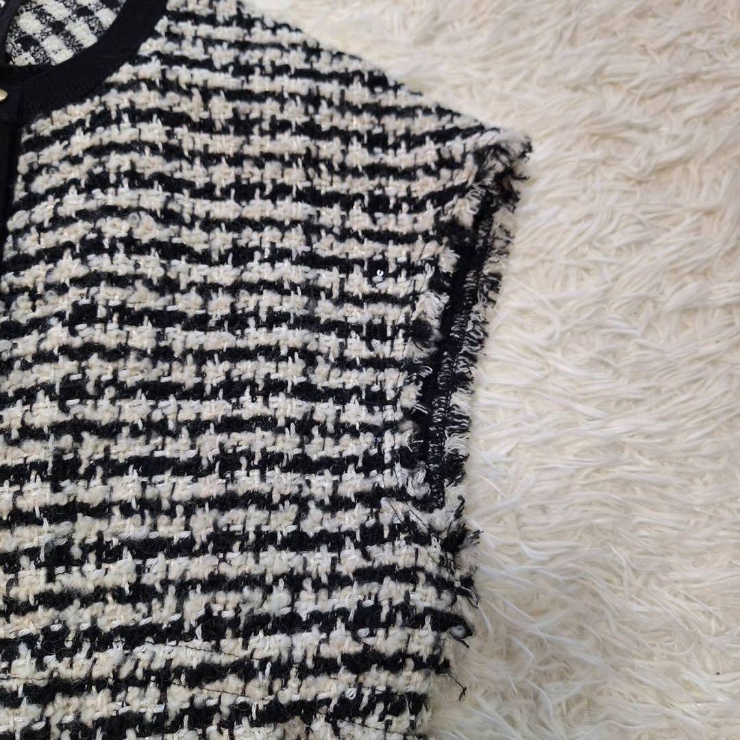 Ballsey✨ボールジィ 24AWニットコンビツイード フレンチスリーブジレ