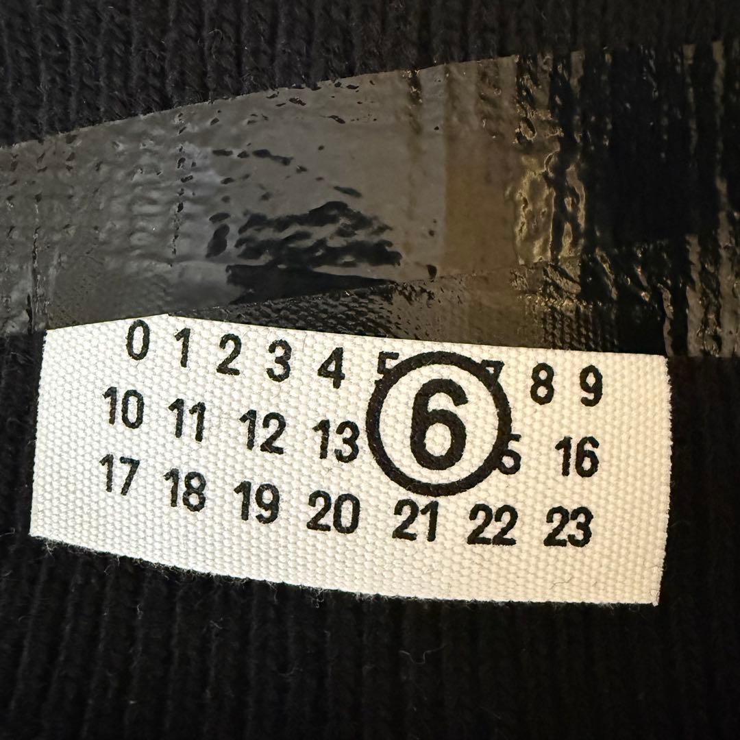 美品 MM6 メゾンマルジェラ ウールブレンド テープロゴ ビーニー ニット帽