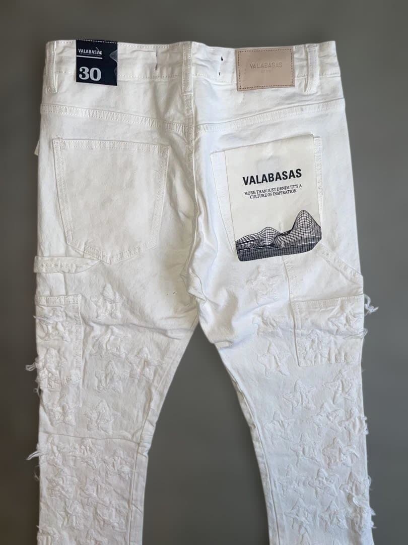 KKsnxm 　バラバサス　ホワイトスターフレアデニム 30
