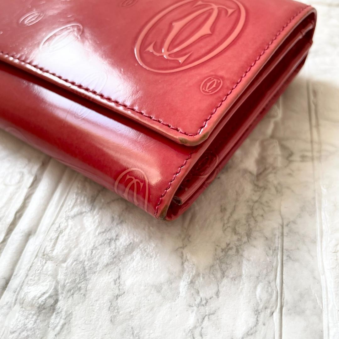 美品✨Cartier ハッピーバースデー　長財布　パテントレザー