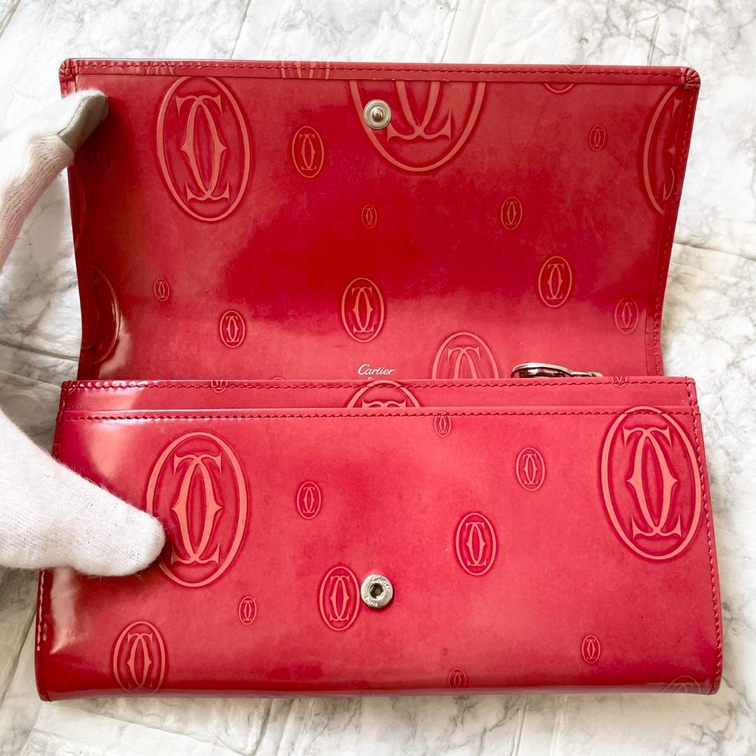 美品✨Cartier ハッピーバースデー　長財布　パテントレザー
