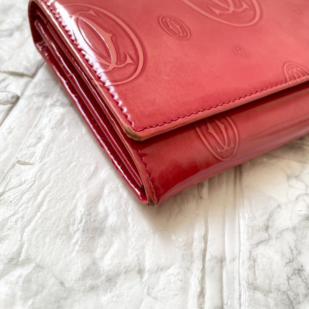 美品✨Cartier ハッピーバースデー　長財布　パテントレザー