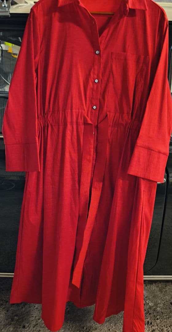 AMARPHIE premium 赤 シャツドレス 長袖