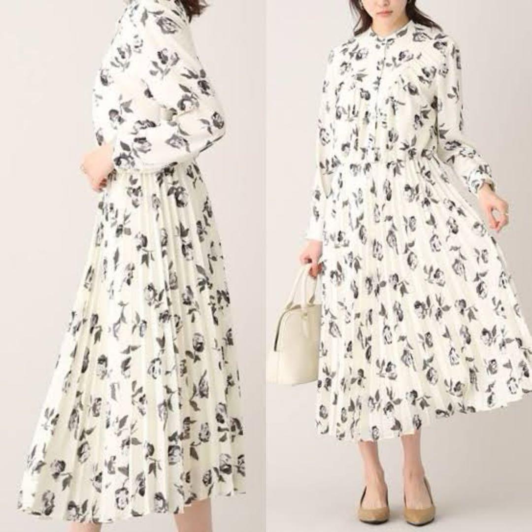 【美品！入学式　セレモニー　ワンピース　M】アンタイトル 花柄　2 アイボリー