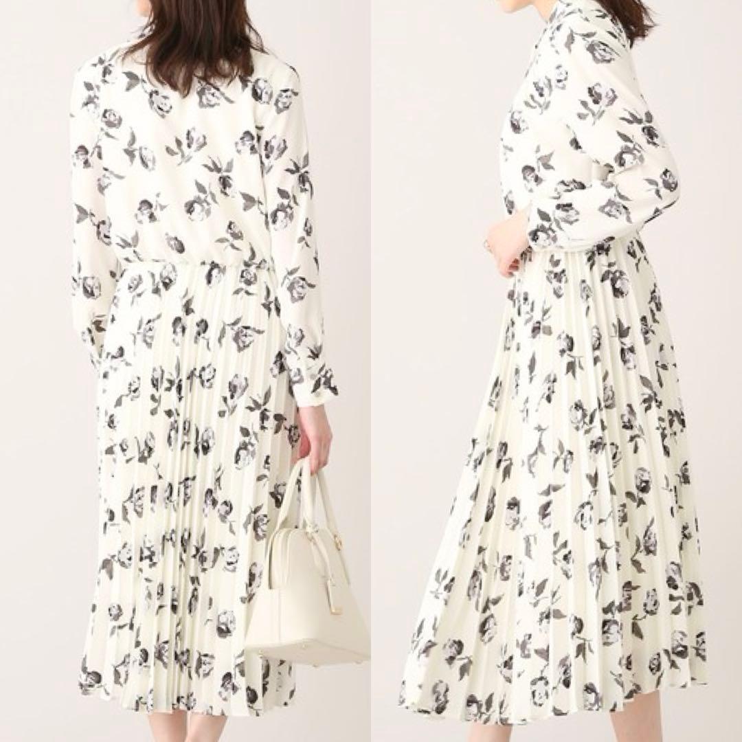 【美品！入学式　セレモニー　ワンピース　M】アンタイトル 花柄　2 アイボリー