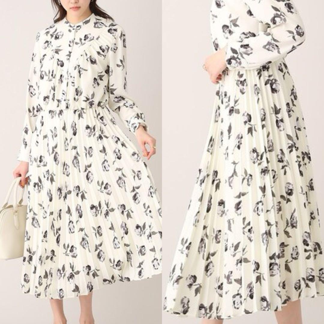 【美品！入学式　セレモニー　ワンピース　M】アンタイトル 花柄　2 アイボリー