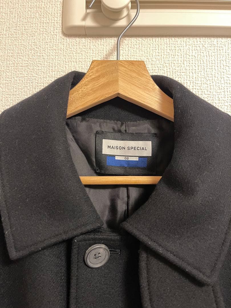 メゾンスペシャル super170's ウールプライムオーバーステンカラーコート