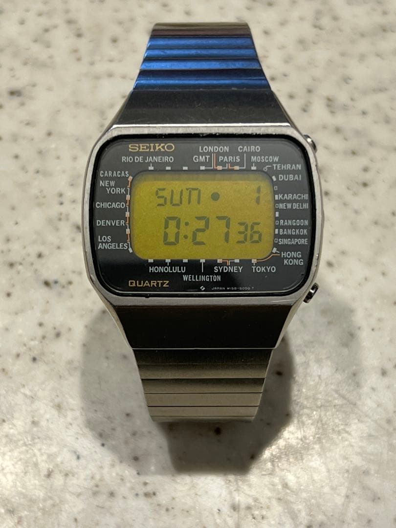 SEIKO セイコー ワールドタイム M158-5000 デジタル　動作確認済み