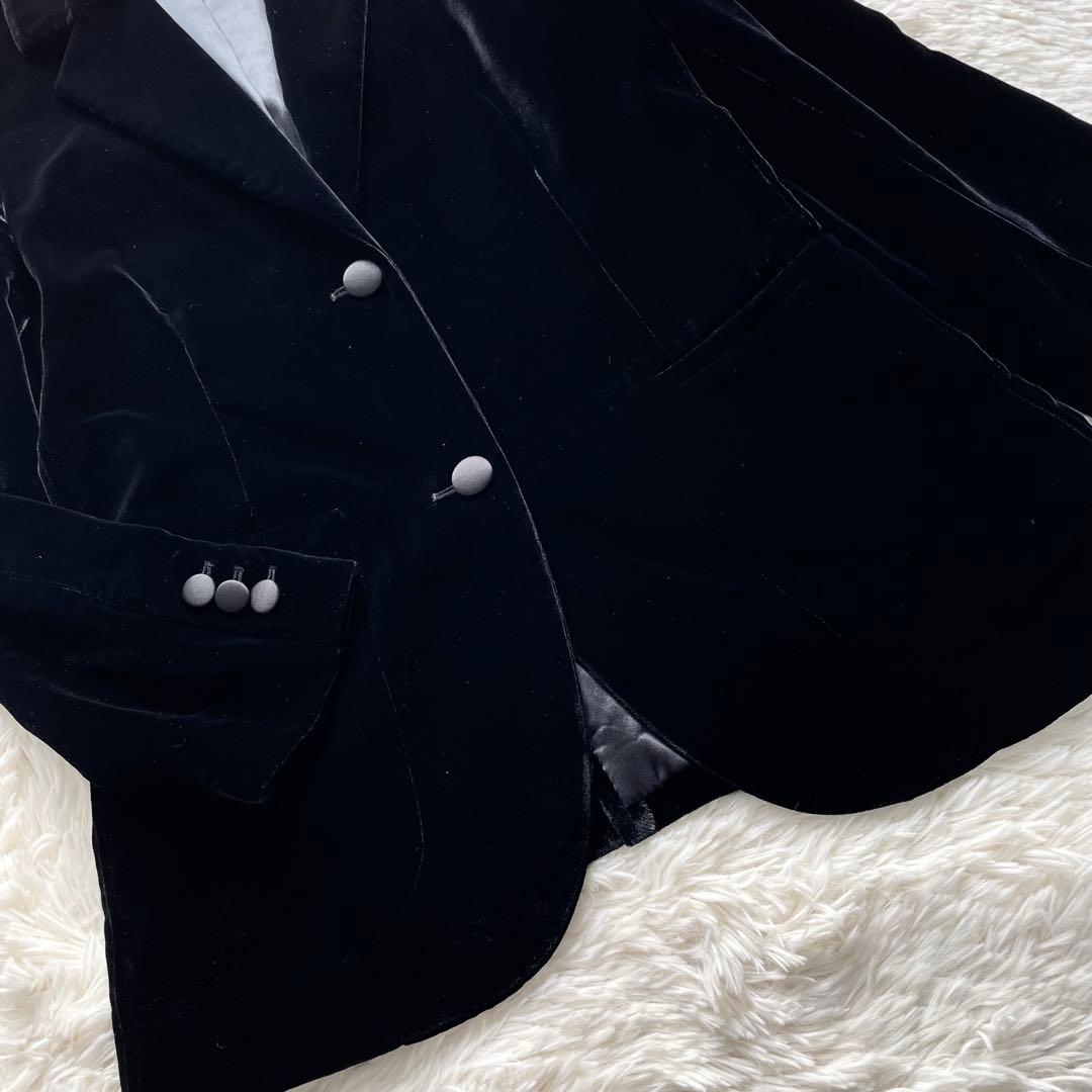 美品✨ジョルジオアルマーニ　テーラードジャケット　ベロア　黒　XL