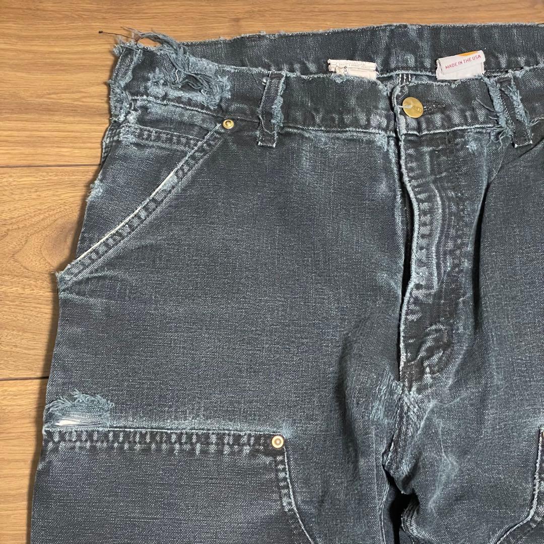 carhartt ダブルニー ブラック アメリカ製 W34L29.5