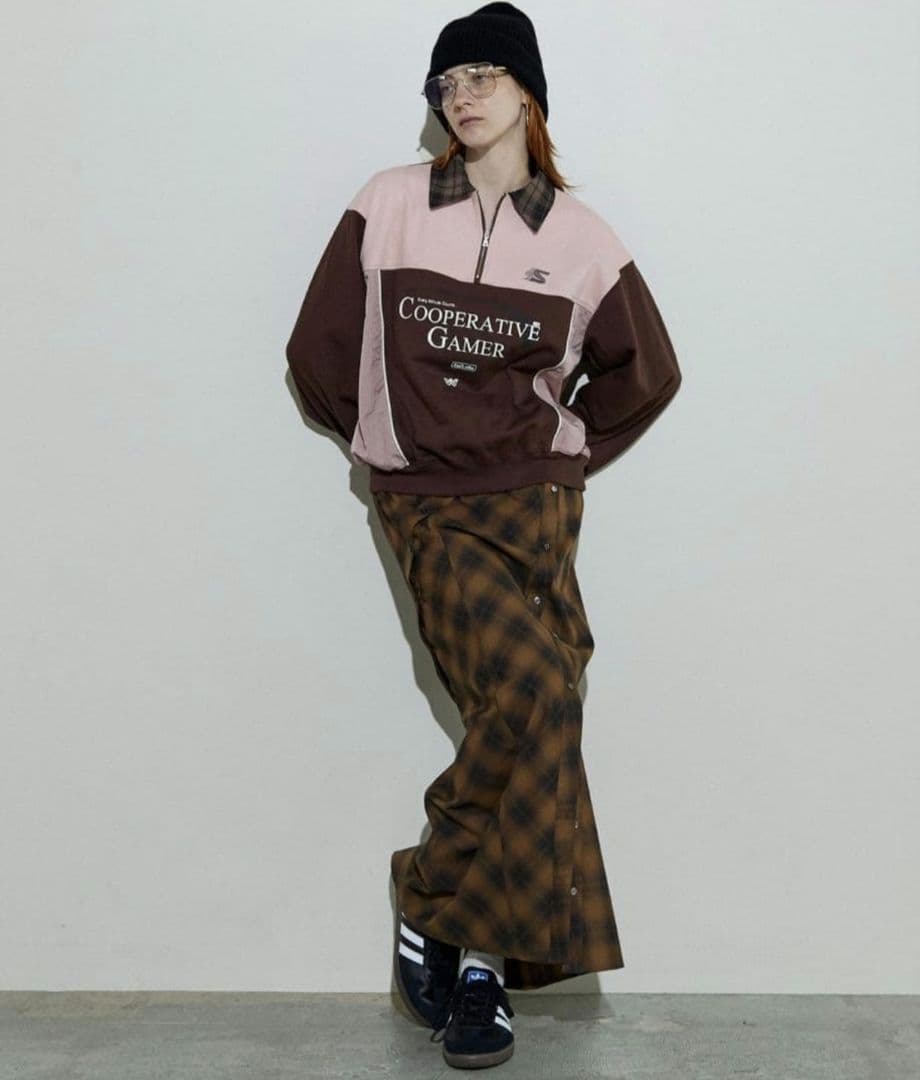 メゾンスペシャル ボタンチェックスリットキャミワンピース 38