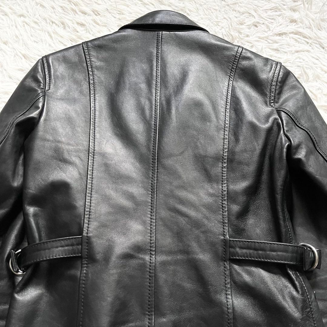 極美品■ディースクエアード　馬革　ホースハイド　レザージャケット　黒　40