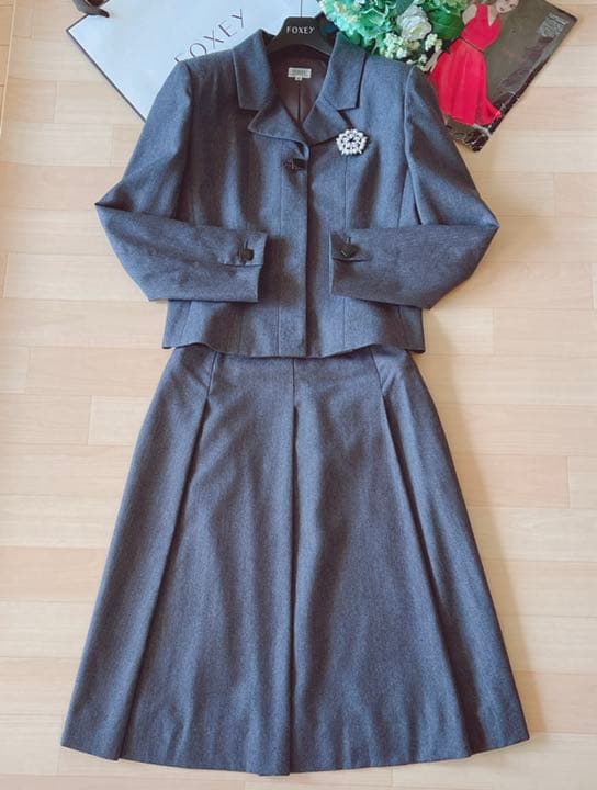 FOXEYブディックウールスーツ入学、卒業式　40 Reneフォクシー極美品