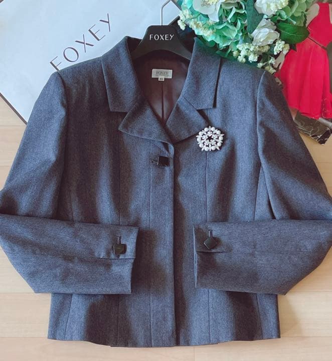 FOXEYブディックウールスーツ入学、卒業式　40 Reneフォクシー極美品