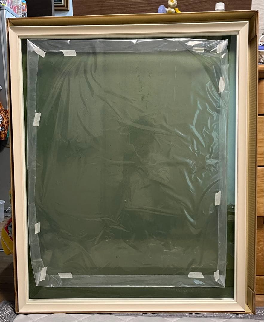 【送料込】F30号油彩額縁 乳白