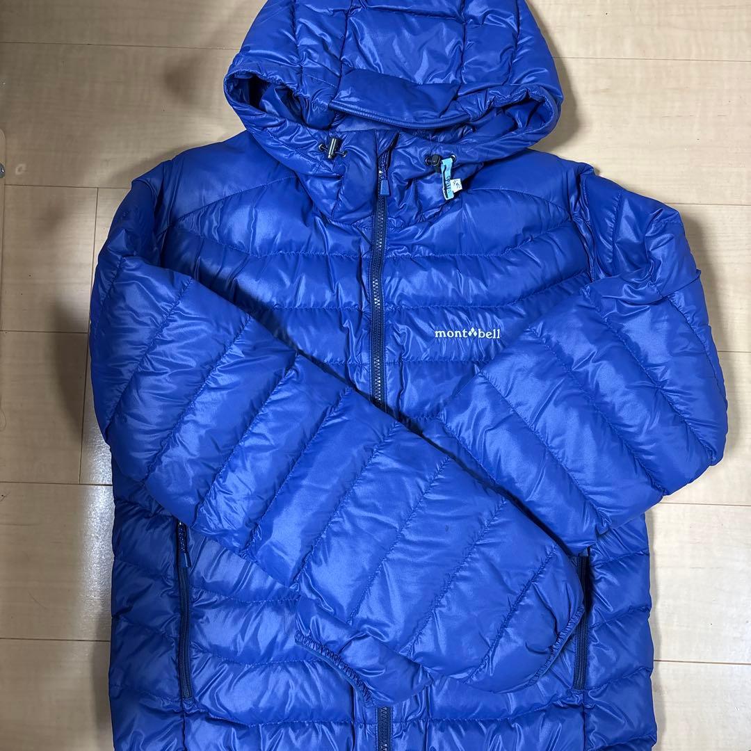 mont-bell フード付きダウンジャケット M 青