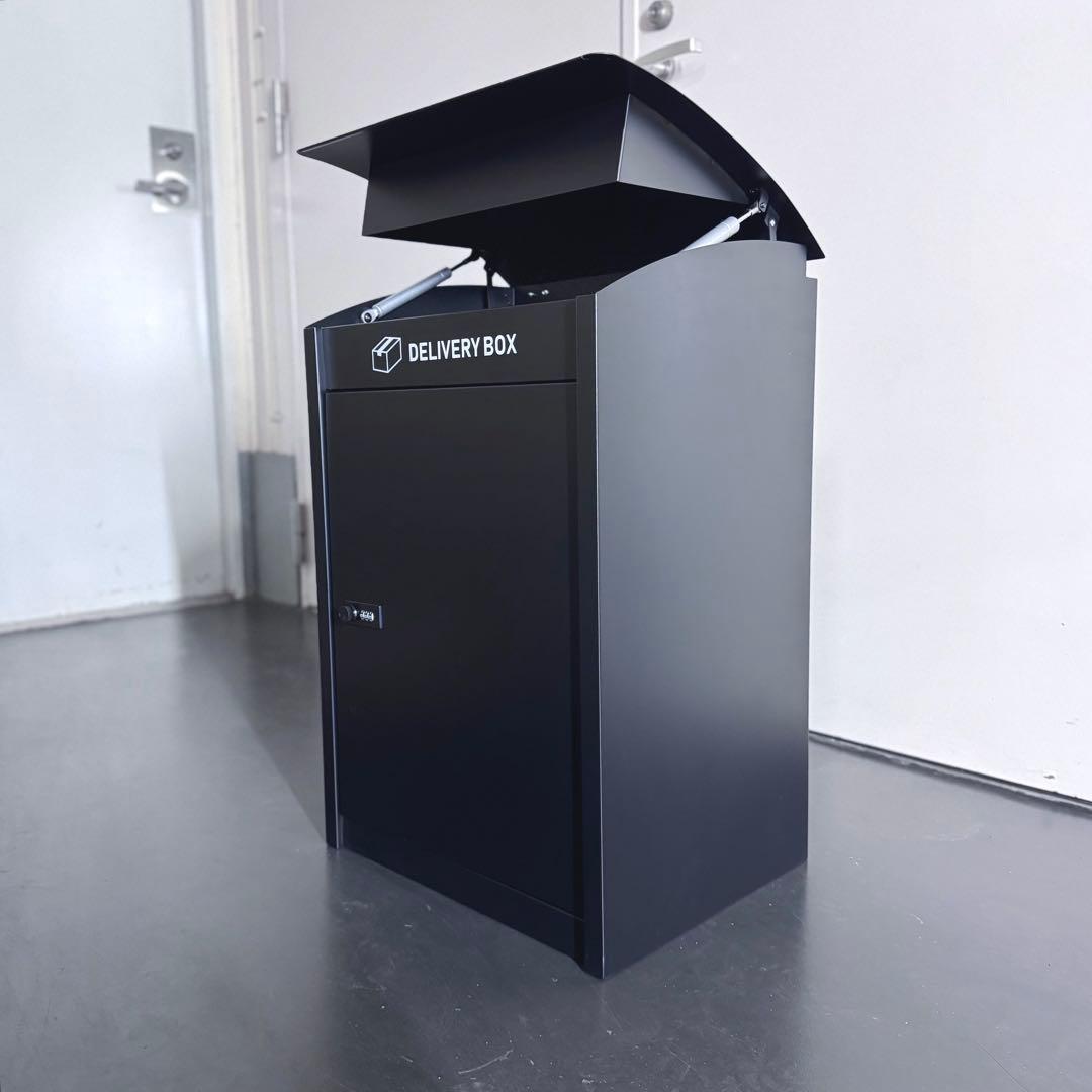 宅配ボックス 大容量 置き型 防盗 ダイヤル式 ブラック