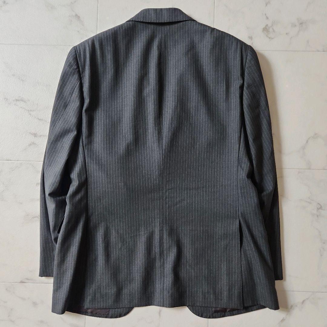 【BEAMS F】極美品✨グレーストライプ スーツ 裾ダブル　S(93)