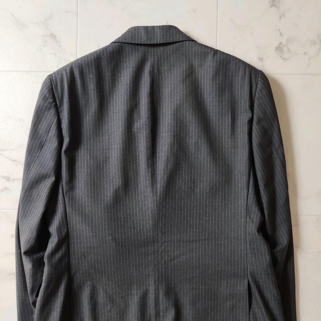 【BEAMS F】極美品✨グレーストライプ スーツ 裾ダブル　S(93)
