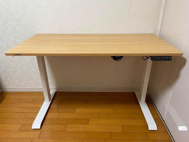 ato Flexispot 電動昇降式デスクE9 脚ホワイト+天板メープル
