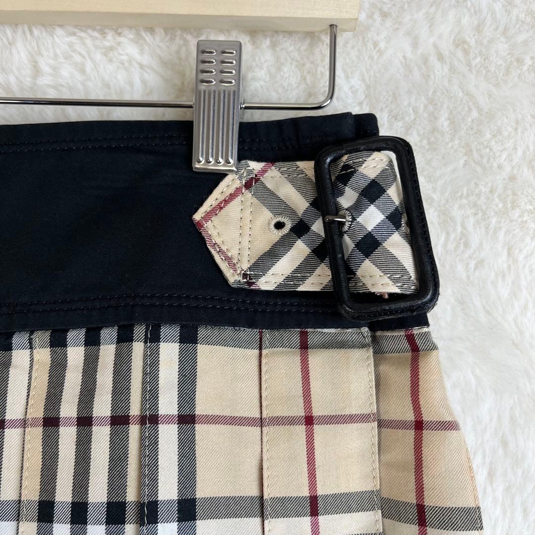 OK様　【美品】バーバリーブルーレーベル ノバチェック プリーツ ラップスカート