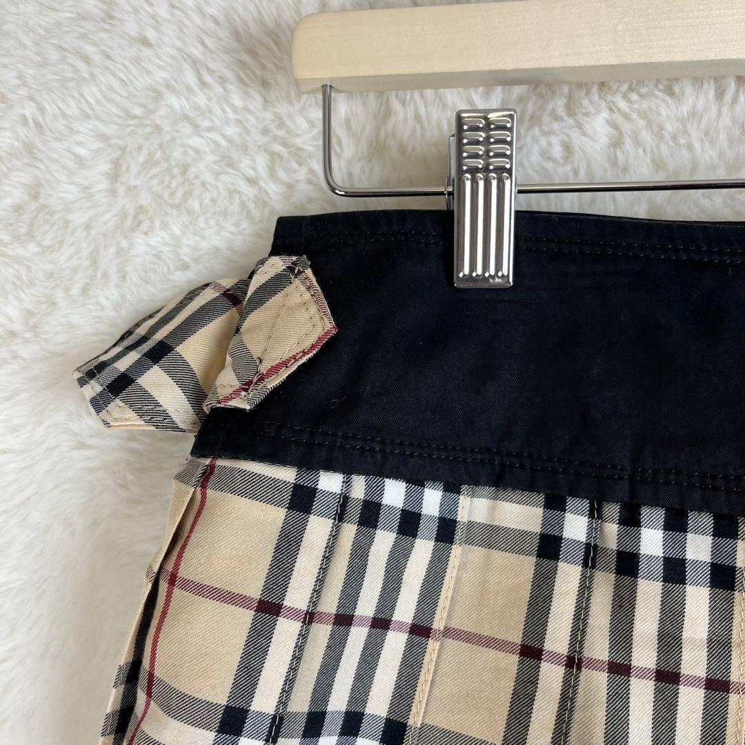 OK様　【美品】バーバリーブルーレーベル ノバチェック プリーツ ラップスカート
