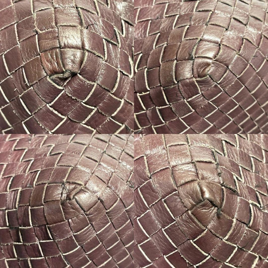 専用品FALORNI イントレチャート レザー×ファー ボルドー トートバッグ