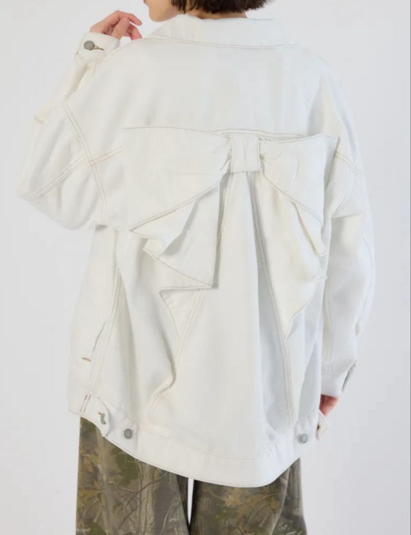 RODEO CROWNS WIDE BOWL ビッグリボンデニムジャケット　白