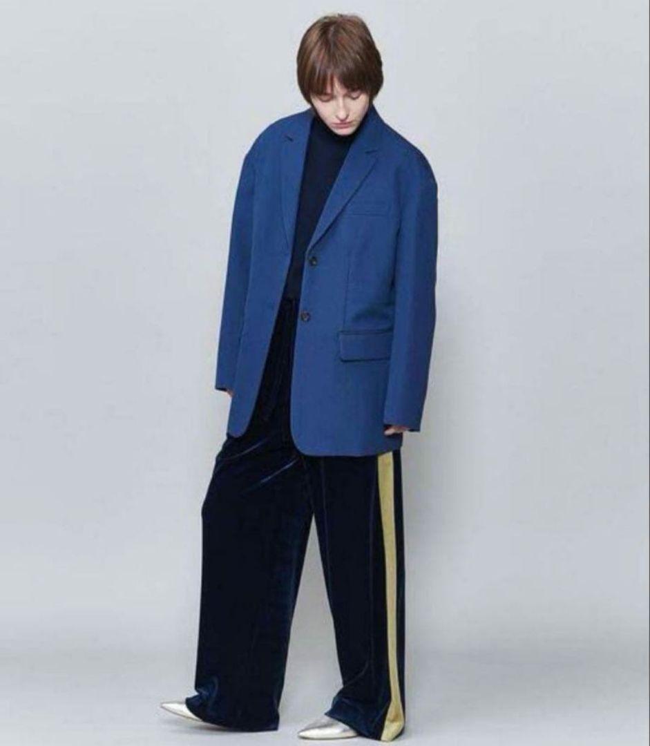 ROKU6　ネイビーにゴールドライン、ベルベット カジュアルパンツ サイズ38