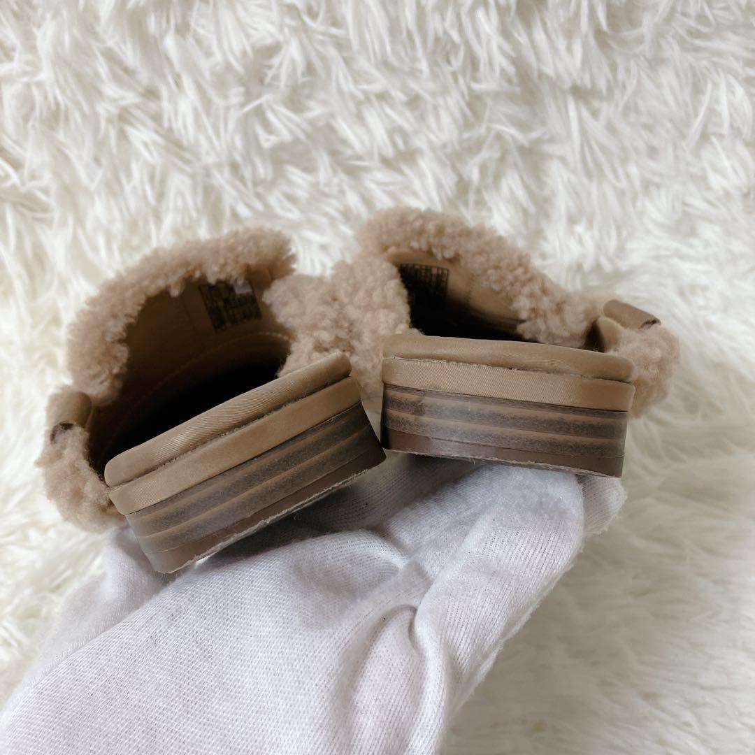 美品 UGG ジャナヤ コージー ミュール キャメル ボア ファー 22cm