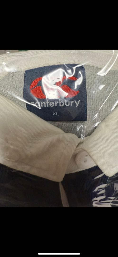 【美品】Canterbury ラガーシャツ グレー/ネイビー