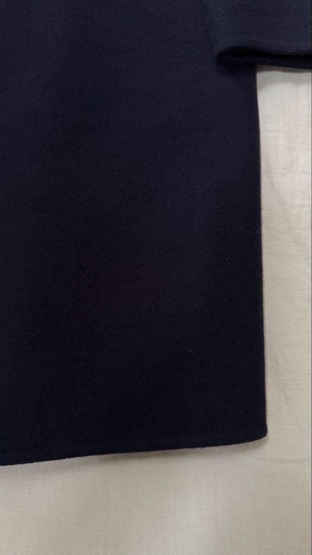 美品　カルーゾ　CARUSO ネイビー ウール ダブルブレスト ピーコート 48