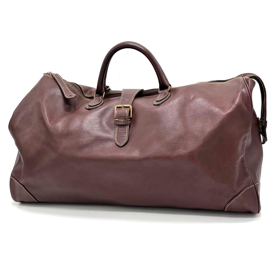 【激レア 特大】コムデギャルソン オールレザー ボストンバッグ 大容量 ブラウン