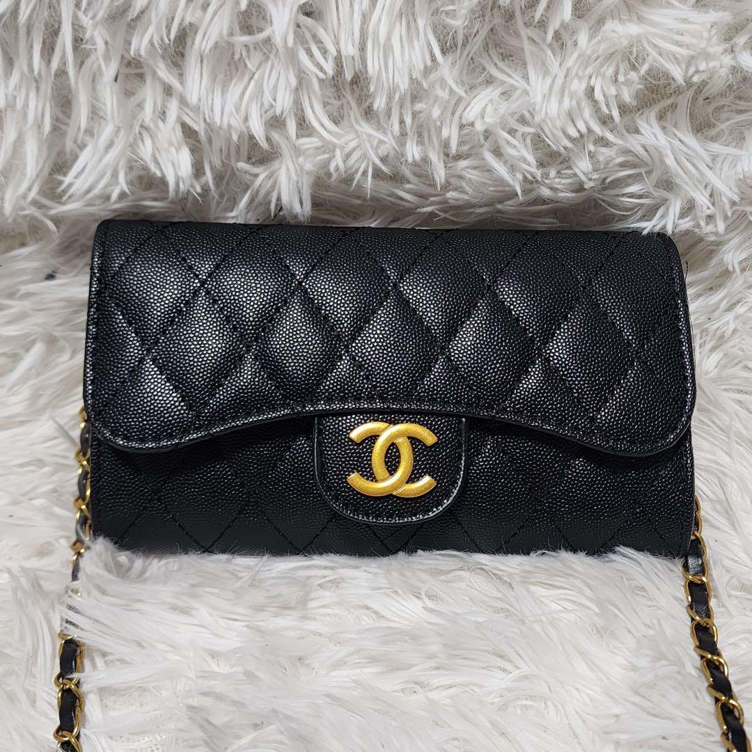 ゆ*ー様 CHANEL　ショルダーウォレット　財布　黒　ノベルティ　シャネル
